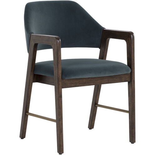 Milton Smoke Acacia / Meg Dusty Teal Dining Armchair